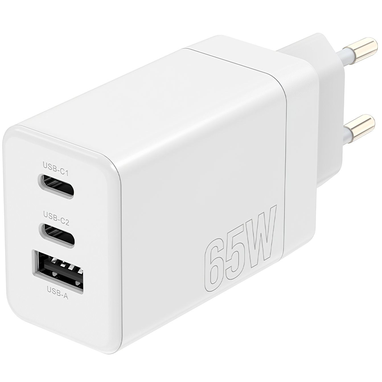 MaXlife Netzwerk-Ladegerät MXTC-08-65ACC, 65 W, 3 A, 1 x USB-A – 2 x USB-C, Weiß