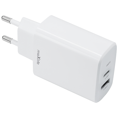 MaXlife Netzwerk-Ladegerät MXTC-10-20AC, 20 W, 3 A, 1 x USB-A – 1 x USB-C, Weiß