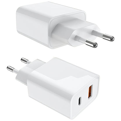 Prestico F11 Netzwerkladegerät, 20 W, 3 A, 1 x USB-A – 1 x USB-C, Weiß