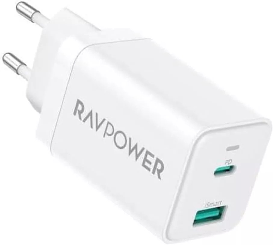 RavPower Netzladegerät RP-PC171, 45W, 3A, 1 x USB-A - 1 x USB-C, Weiß