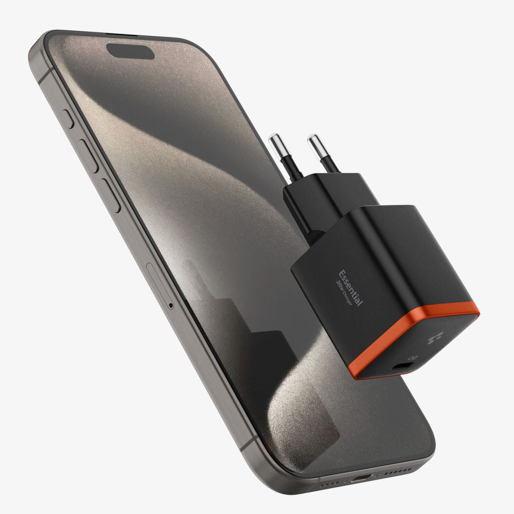 Spigen EE301EU Essential Netzladegerät, 30W, 3A, 1 x USB-C, Schwarz ACH08448