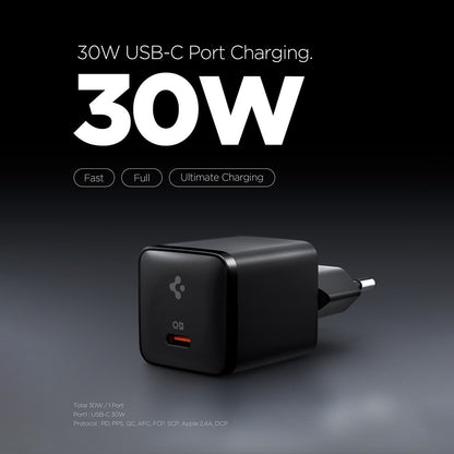 Spigen EE301EU Essential Wall Charger, 30W, 3A, 1 x USB-C, Black ACH09493