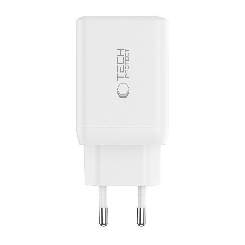 Netzwerkladegerät Tech-Protect NC45W, 45 W, 3 A, 2 x USB-C, Weiß