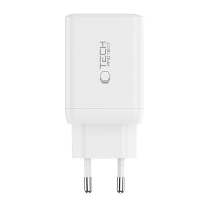 Netzwerkladegerät Tech-Protect NC45W, 45 W, 3 A, 2 x USB-C, Weiß