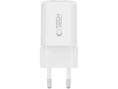 Netzladegerät Tech-Protect NCM33W, 33W, 3A, 1 x USB-A - 1 x USB-C, Weiß