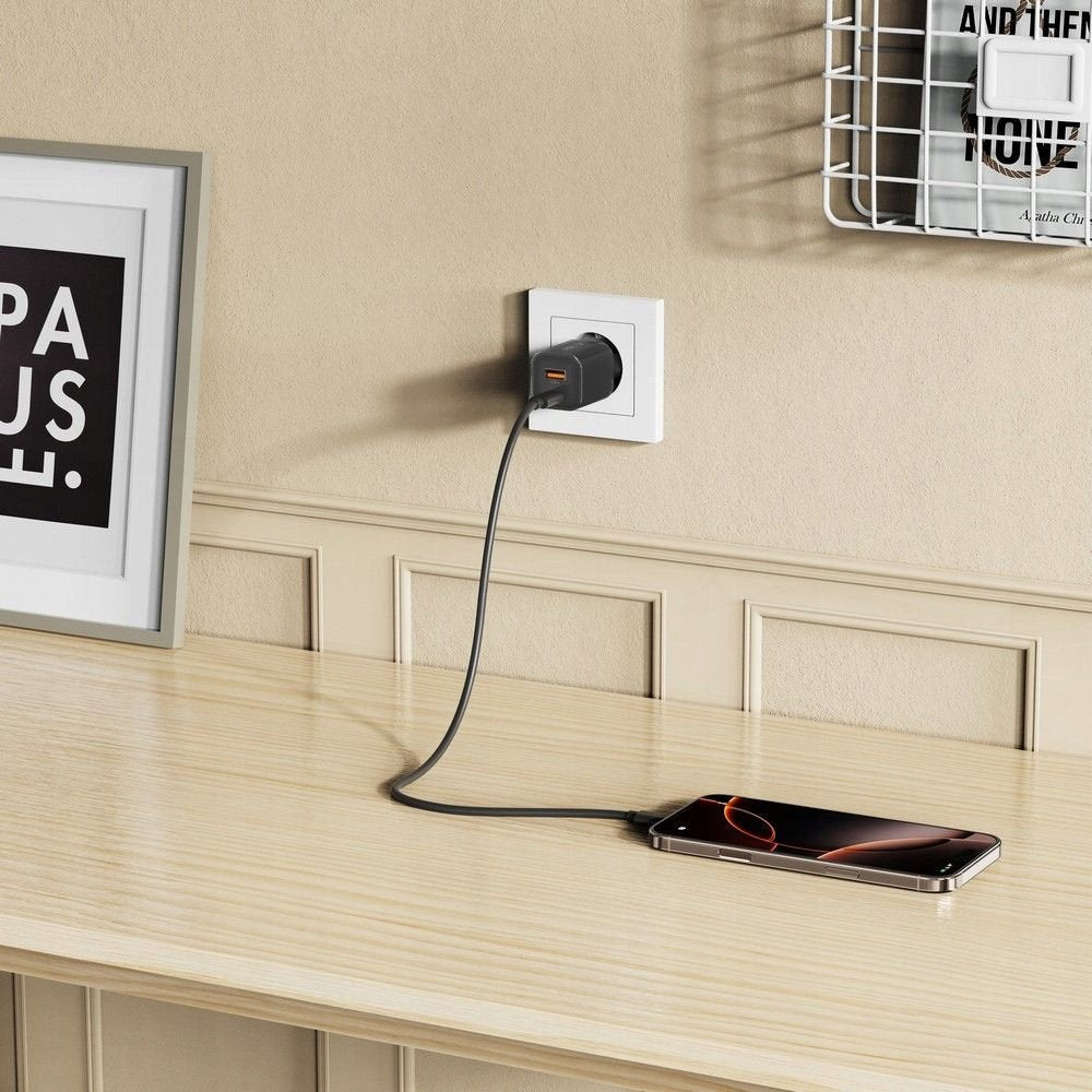 Netzladegerät Tech-Protect NCM33W, 33W, 3A, 1 x USB-A - 1 x USB-C, Schwarz