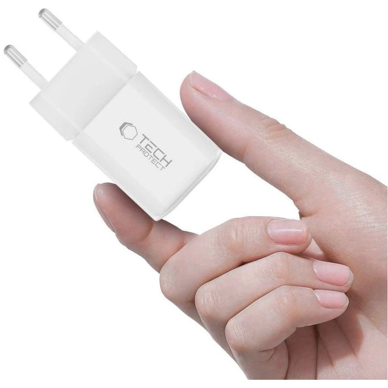 Netzladegerät Tech-Protect NCM33W, 33W, 3A, 1 x USB-A - 1 x USB-C, Weiß