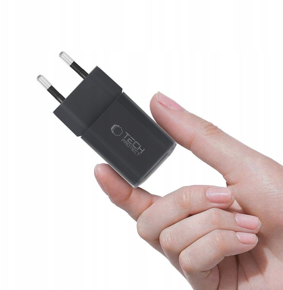 Netzladegerät Tech-Protect NCM33W, 33W, 3A, 1 x USB-A - 1 x USB-C, Schwarz