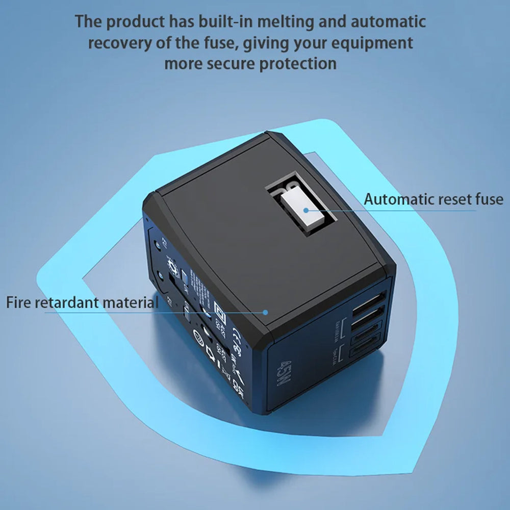 Netzladegerät Techsuit HHT905 Travel, 45W, 3A, 2 x USB-A - 2 x USB-C, Schwarz