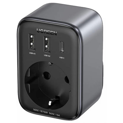 UGREEN 15289 US Network Charger, 30W, 3A, 2 x USB-A - 1 x USB-C - 1 x Schuko, Black
