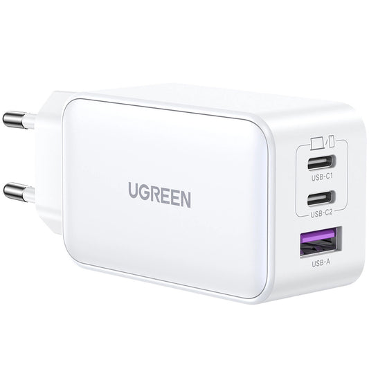 Netzwerkladegerät UGREEN CD244, 65 W, 3 A, 1 x USB-A - 2 x USB-C, Grau