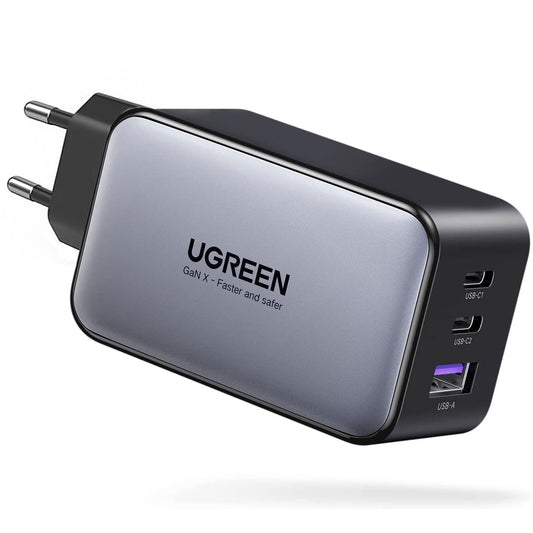 Netzwerkladegerät UGREEN CD244, 65 W, 3 A, 1 x USB-A - 2 x USB-C, Grau