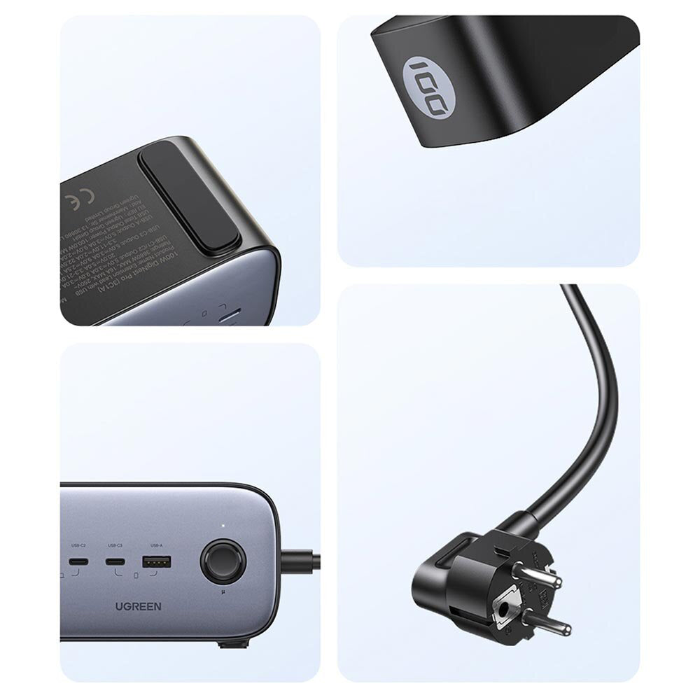 Verlängerungskabel UGREEN CD270, 2 x Schuko, Grau