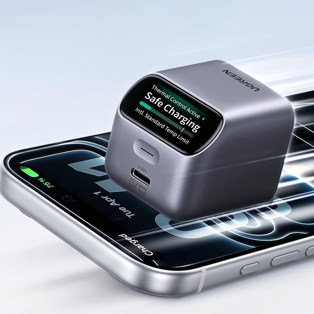 UGREEN Nexode Pro X740 (25419B) Netzladegerät mit Display, 45 W, 3 A, 1 × USB-C, Grau