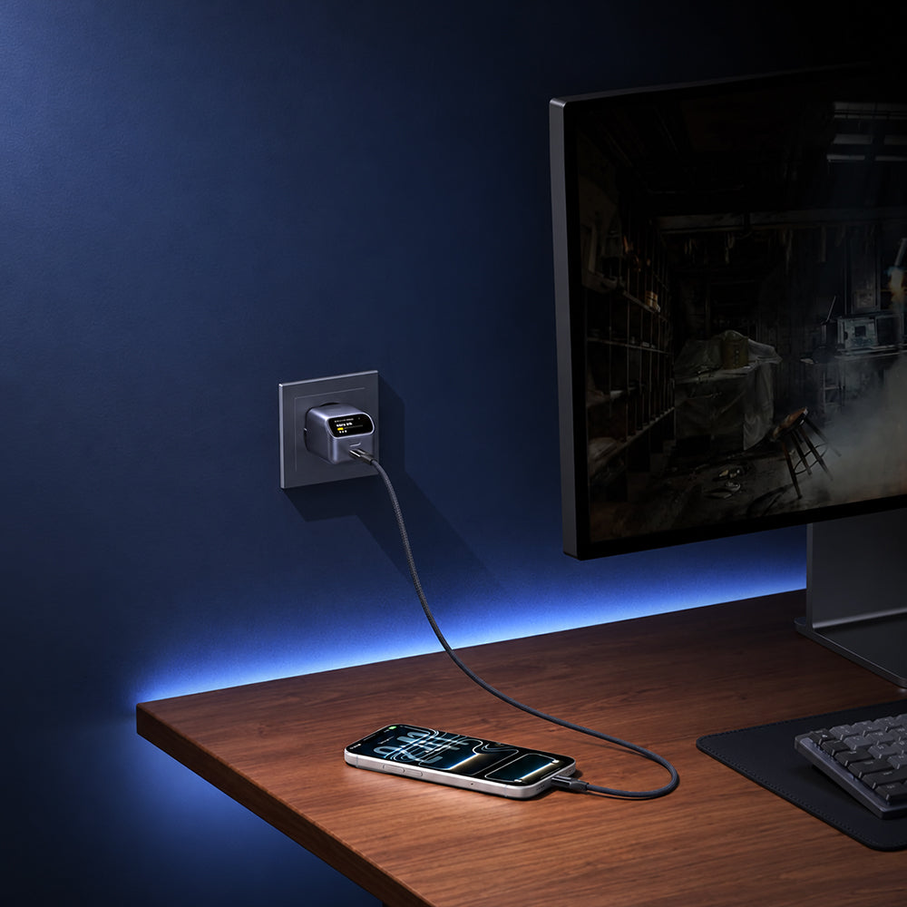 UGREEN Nexode Pro X740 (25419B) Netzladegerät mit Display, 45 W, 3 A, 1 × USB-C, Grau
