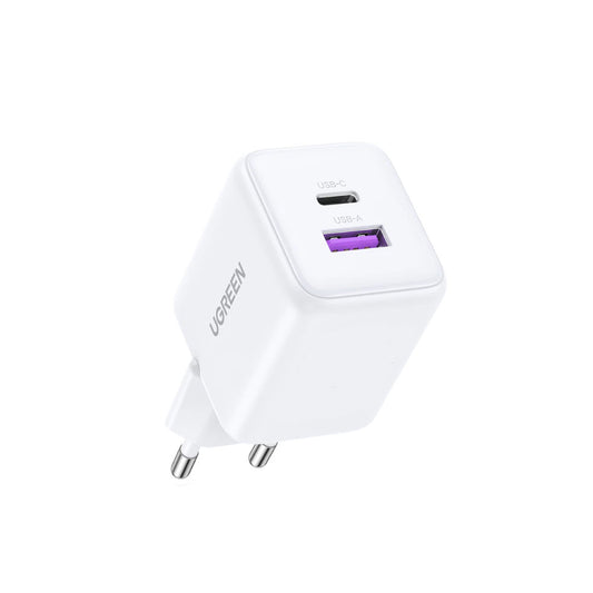UGREEN X516 Network Charger, 30W, 3A, 1 x USB-A - 1 x USB-C, White