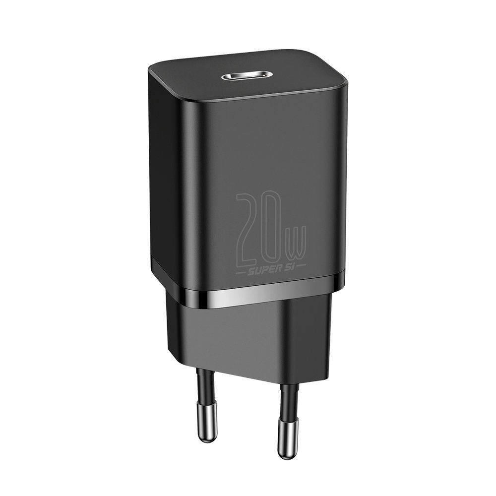 Baseus Super Si Netzwerkladegerät, 20 W, 3 A, 1 x USB-C, Schwarz CCSUP-B01