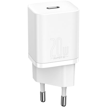 Baseus Super Si Netzwerkladegerät, 20 W, 3 A, 1 x USB-C, Weiß CCSUP-B02