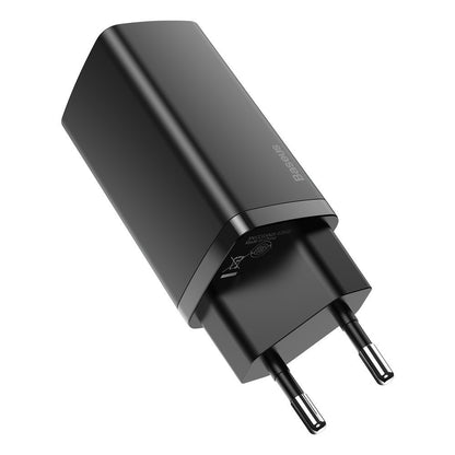 Baseus GaN2 Lite Netzwerkladegerät, 65 W, 3 A, 1 x USB-A – 1 x USB-C, Schwarz CCGAN2L-B01