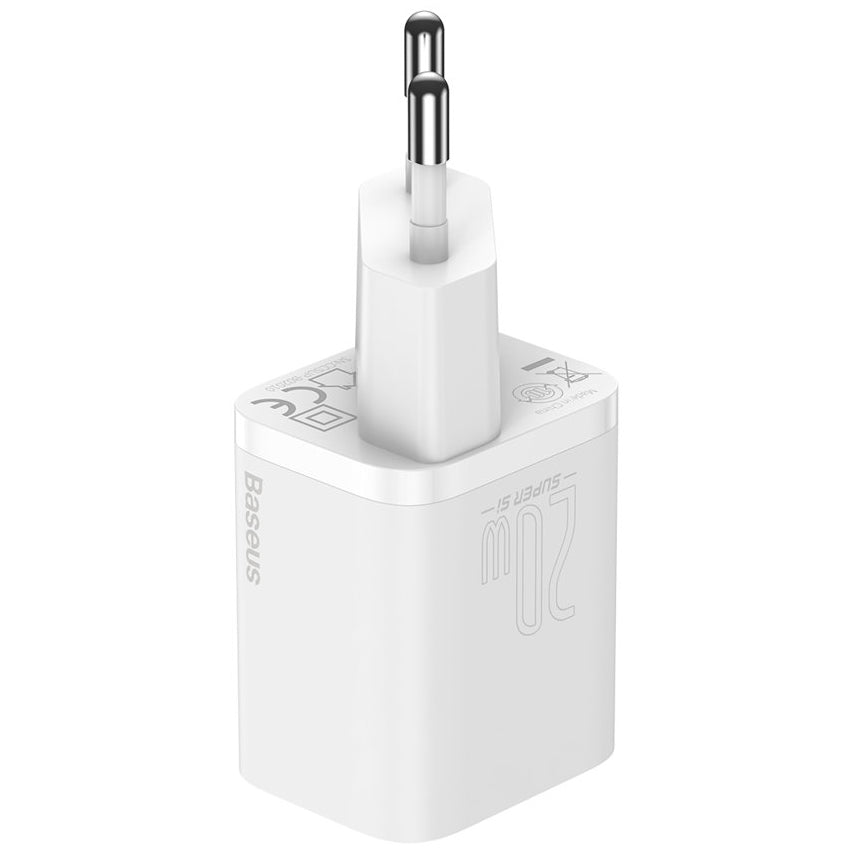 Baseus Super Si Netzwerkladegerät, 20 W, 3 A, 1 x USB-C, Weiß CCSUP-B02