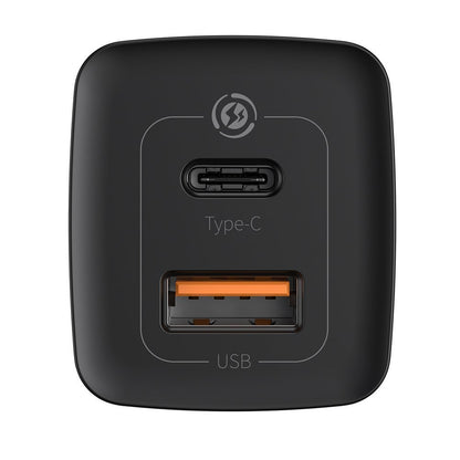 Baseus GaN2 Lite Netzwerkladegerät, 65 W, 3 A, 1 x USB-A – 1 x USB-C, Schwarz CCGAN2L-B01