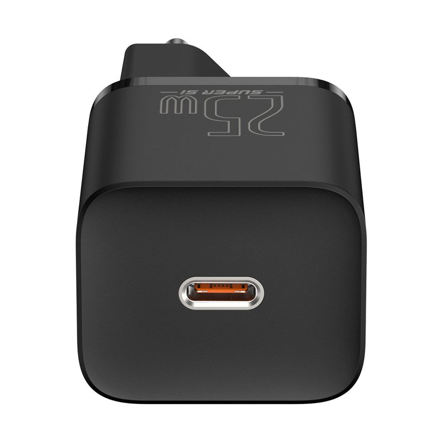 Baseus Super Si Netzwerkladegerät, 25 W, 3 A, 1 x USB-C, Schwarz CCSP020101