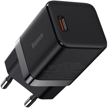 Baseus GaN3 Netzwerkladegerät, 30 W, 3 A, 1 x USB-C, Schwarz CCGN010101