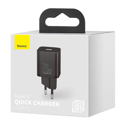 Baseus Super Si Netzwerkladegerät, 20 W, 3 A, 1 x USB-C, Schwarz CCSUP-B01