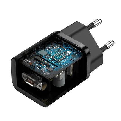 Baseus Super Si Netzwerkladegerät, 25 W, 3 A, 1 x USB-C, Schwarz CCSP020101