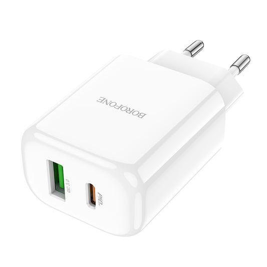 Netzladegerät Borofone BBN4 Potential, 20W, 3A, 1 x USB-A - 1 x USB-C, Weiß
