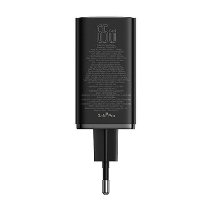 USB-C-Netzwerkladegerät Baseus GaN 6 Pro, 65 W, 3,25 A, 2 x USB-A – 2 x USB-C, Schwarz P10162701113-00