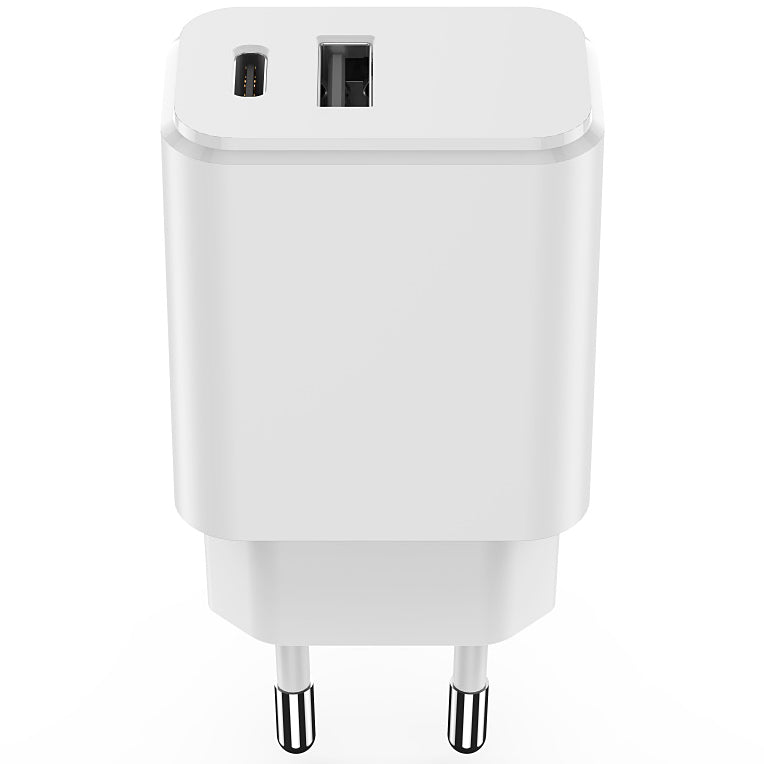 Setty Netzwerkladegerät, 20 W, 3 A, 1 x USB-A – 1 x USB-C, Weiß