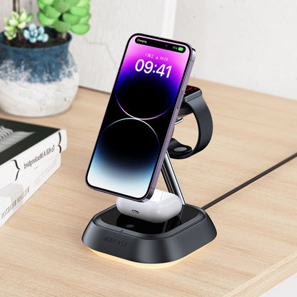 Acefast Wireless Network Charger E16 3in1, 15W, 1,67A, Schwarz