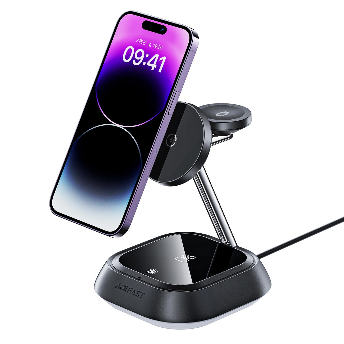 Acefast Wireless Network Charger E16 3in1, 15W, 1,67A, Schwarz