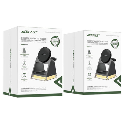 Drahtloses Netzladegerät Acefast E17 3in1, 15W, 1.67A, Schwarz