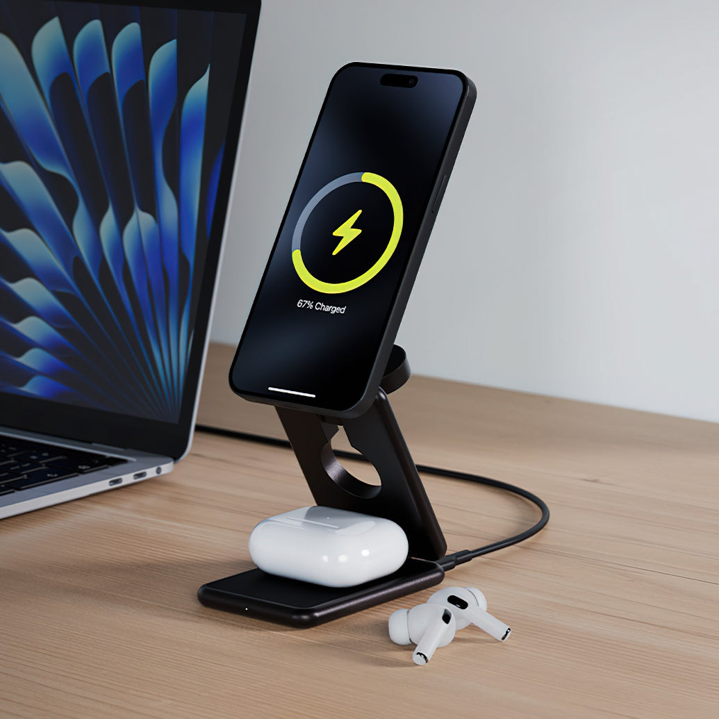 Allity Wireless Network Charger. AWC-230-22WMS 3in1, 22.5W, 1.67A, Gray