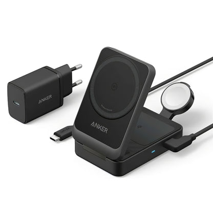 Anker MagGo 3in1 kabelloses Netzwerkladegerät, 15 W, 1,67 A, Schwarz B2557311