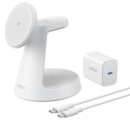Anker MagGo 3in1 Wireless Netzladegerät, 15W, 1,67A, Weiß B25M4G21