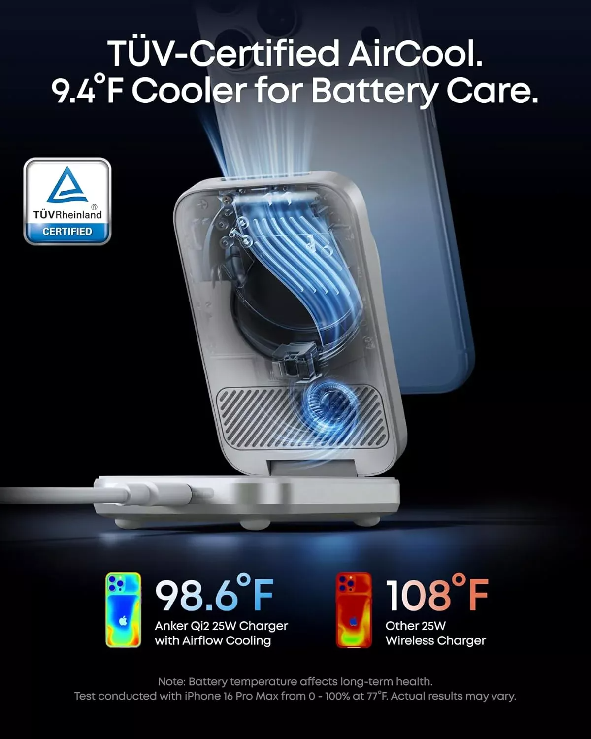 Anker Prime MagGo 3in1 Wireless Netzladegerät, 25W, Weiß B25N1G21
