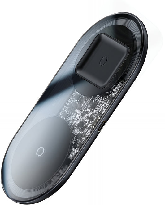Baseus Simple 2in1 Wireless Netzladegerät, 15W, 1.67A, Transparent WXJK-A01
