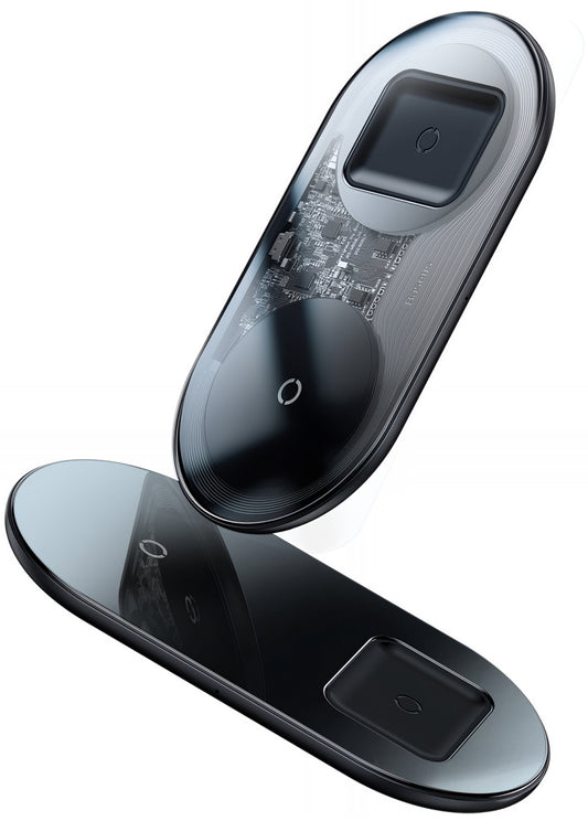 Baseus Simple 2in1 Wireless Netzladegerät, 15W, 1.67A, Transparent WXJK-A01