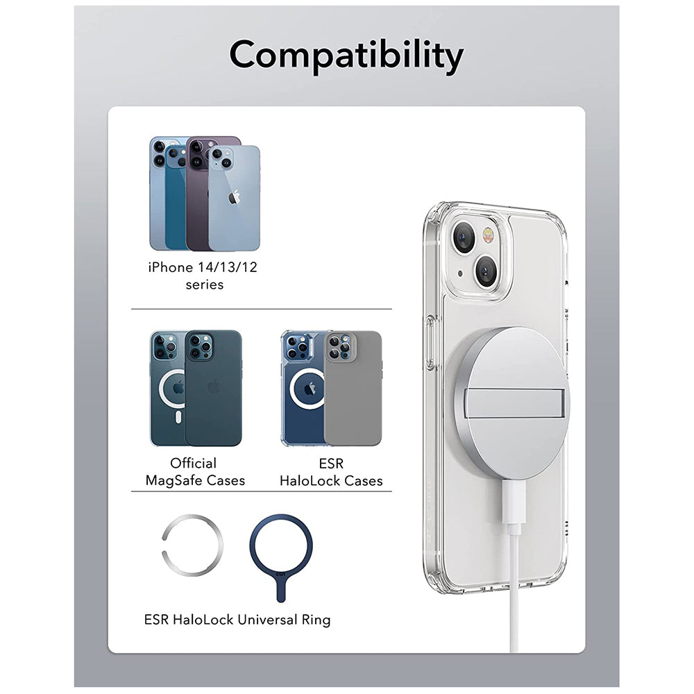 Wireless-Netzladegerät ESR HaloLock, 15W, 1.67A, Weiß