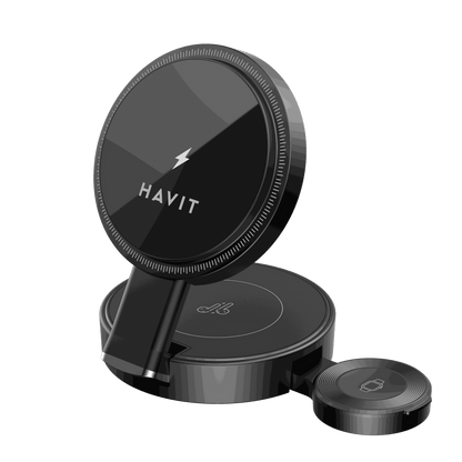 HAVIT W3100 3in1 Wireless Network Charger, 15W, 1.67A, Black