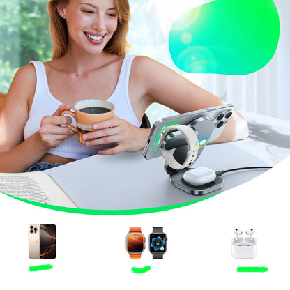 Joyroom JR-W17 3in1 Wireless Network Charger, 15W, 1.67A, Black