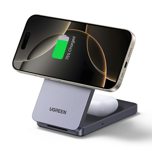 UGREEN W528 2in1 Wireless Netzladegerät, 20W, 1.67A, Schwarz