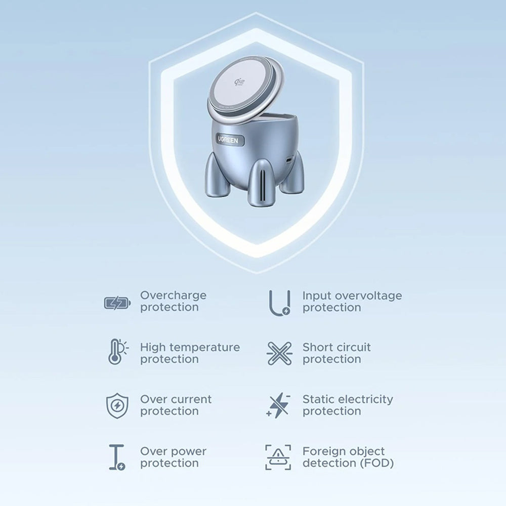 UGREEN W713 2in1 Wireless Netzladegerät, 25W, Blau