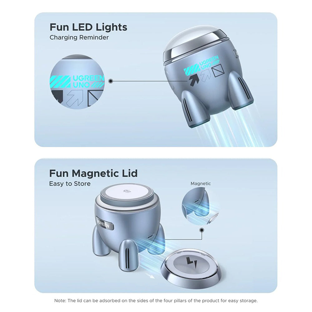 UGREEN W713 2in1 Wireless Netzladegerät, 25W, Blau