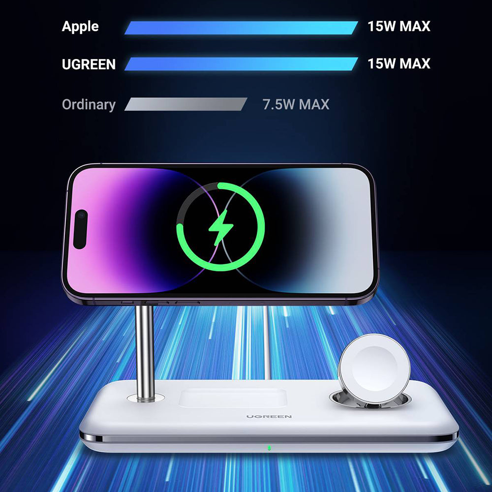 UGREEN CD278 3in1 Wireless Netzladegerät, 25W, 1.67A, Weiß
