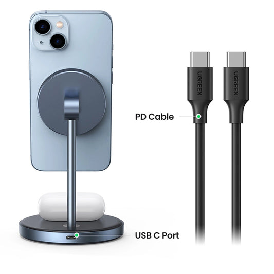 UGREEN CD317 2in1 Wireless Netzladegerät, 20W, 1.67A, Schwarz