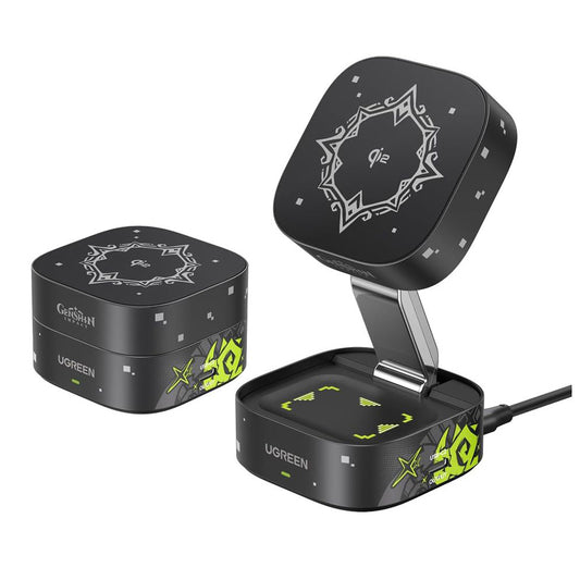 UGREEN Genshin Impact Ed.W702 2n1 Wireless Netzladegerät, 25W, 1.67A, 1 x USB-C, Schwarz